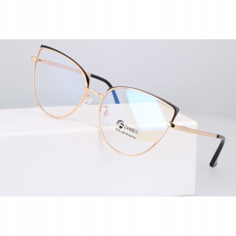 OKULARY ZERÓWKI Z FILTREM BLUE LIGHT DO KOMPUTERA OCHRONNE DAMSKIE KOCIE +