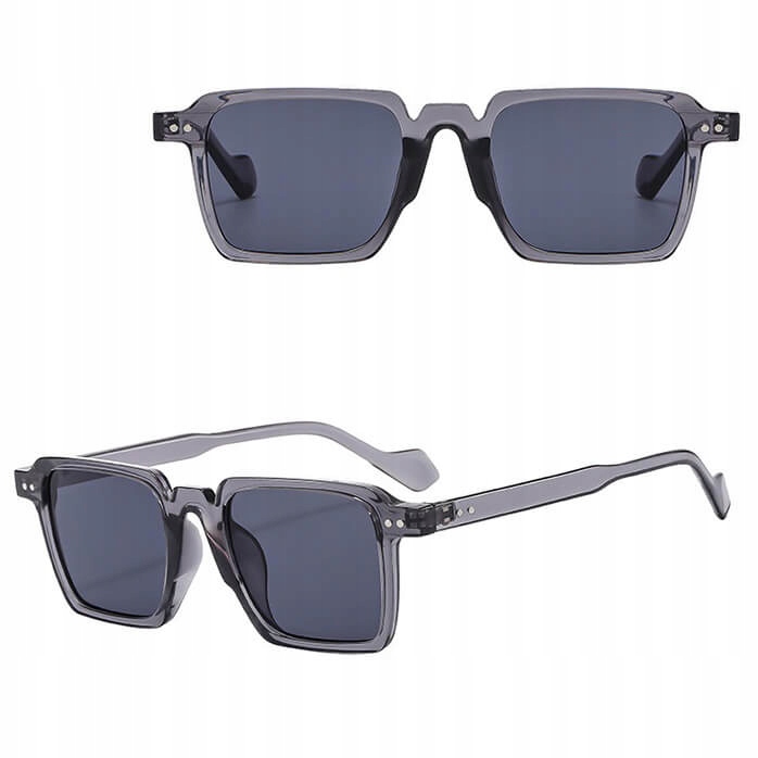 OKULARY PRZECIWSŁONECZNE filtr UV400 szare damskie męskie + ETUI + ŚCIERKA