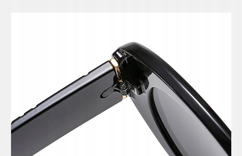 Damskie OKULARY PRZECIWSŁONECZNE Muchy UV400 Czarne + ETUI + ŚCIERKA