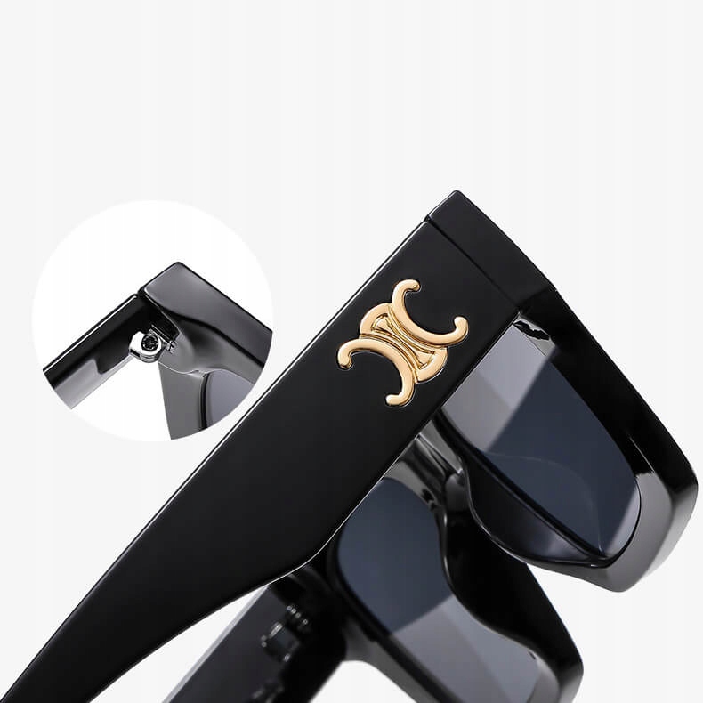 OKULARY PRZECIWSŁONECZNE UV400 Czarne + Panterka damskie + ETUI + ŚCIERKA