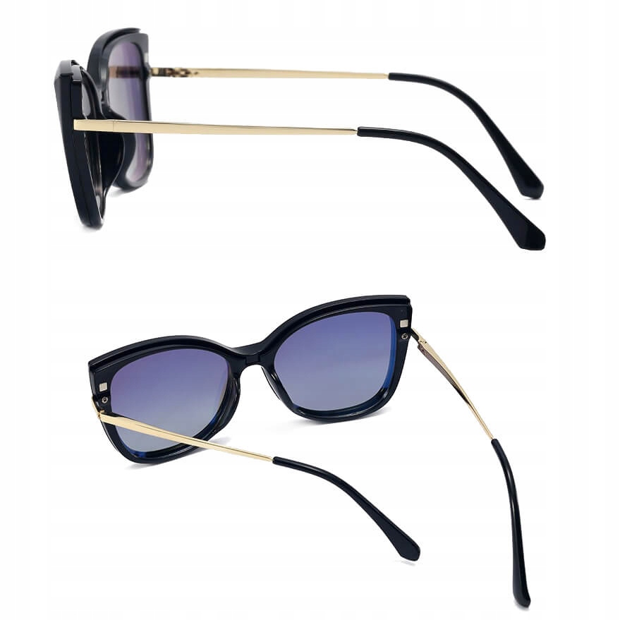 DAMSKIE Okulary 2w1 CLIP-ON Zerówki do KOMPUTERA +NAKŁADKA PRZECIWSŁONECZNA