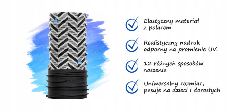 KOMIN DZIECIĘCY OCIEPLANY POLAR SZAL CHUSTA SNOW