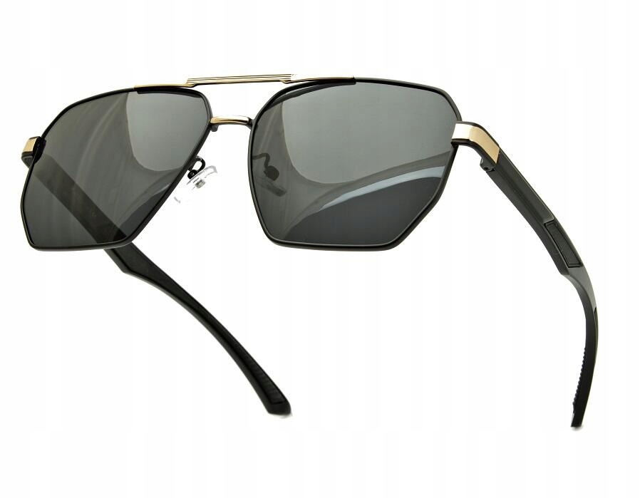 Duże OKULARY MĘSKIE POLARYZACYJNE PRZECIWSŁONECZNE PolarZone PILOTKI