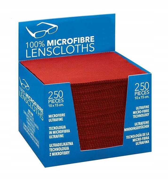 ŚCIERECZKA do Okularów okulary Mikrofibra RED