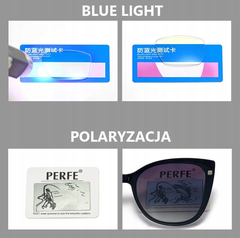 DAMSKIE Okulary 2w1 CLIP-ON Zerówki do KOMPUTERA +NAKŁADKA PRZECIWSŁONECZNA