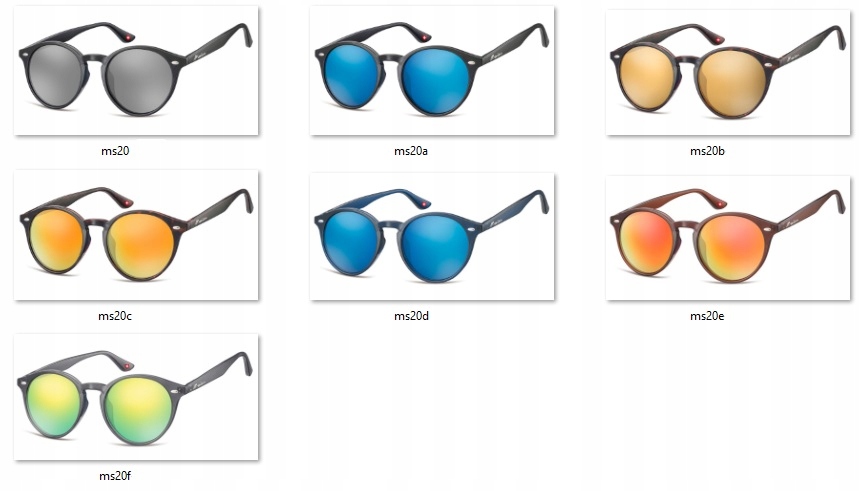 OKRAGŁE Okulary Lenonki Lustrzane PRZECIWSŁONECZNE