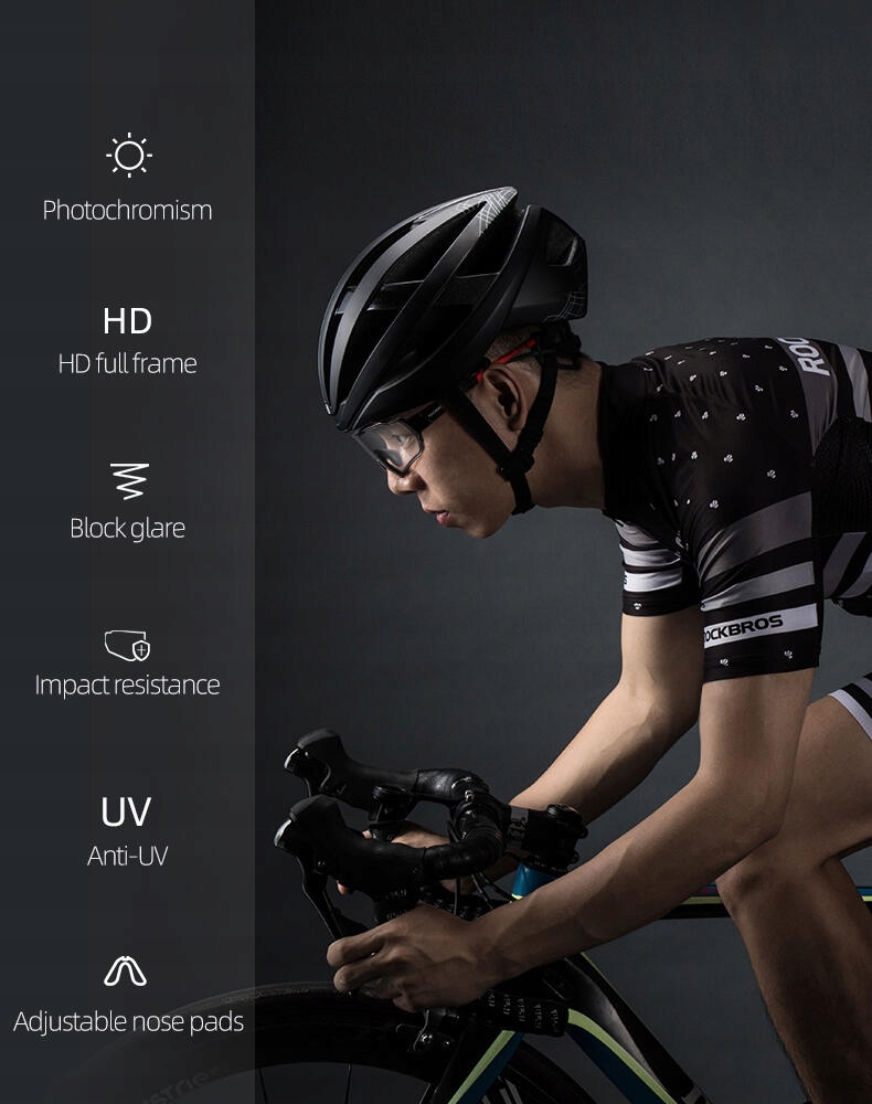 Rowerowe Okulary PRZECIWSŁONECZNE FOTOCHROM Ramka