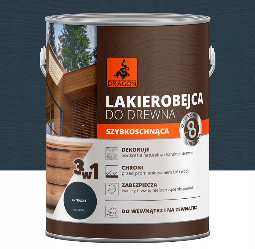 Lakierobejca do drewna Antracyt