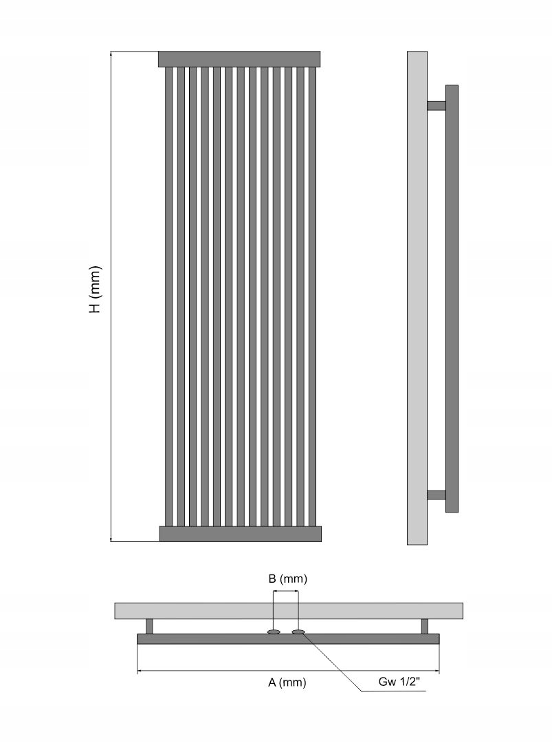 Grzejnik dekoracyjny RADIATOR 180x46 NIEBIESKI
