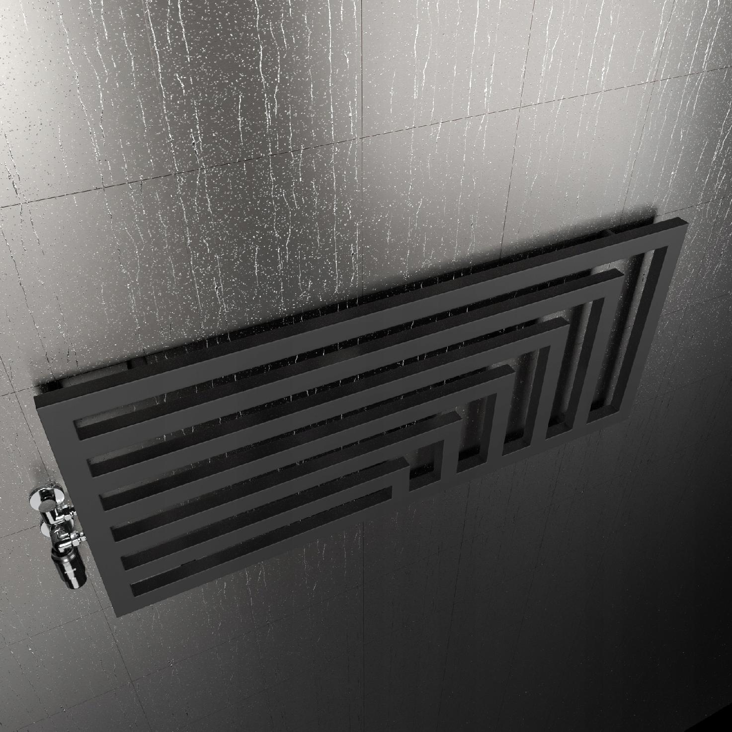 POZIOMY GRZEJNIK LAOS 52x120 CZARNY MAT