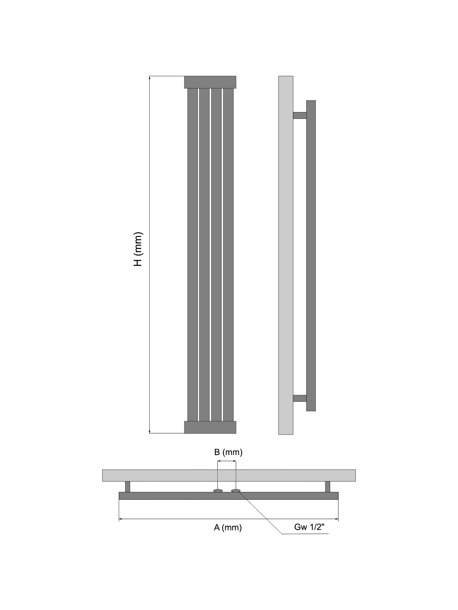 Grzejnik dekoracyjny LOTUS 120x30 SZARY STRUKTURA