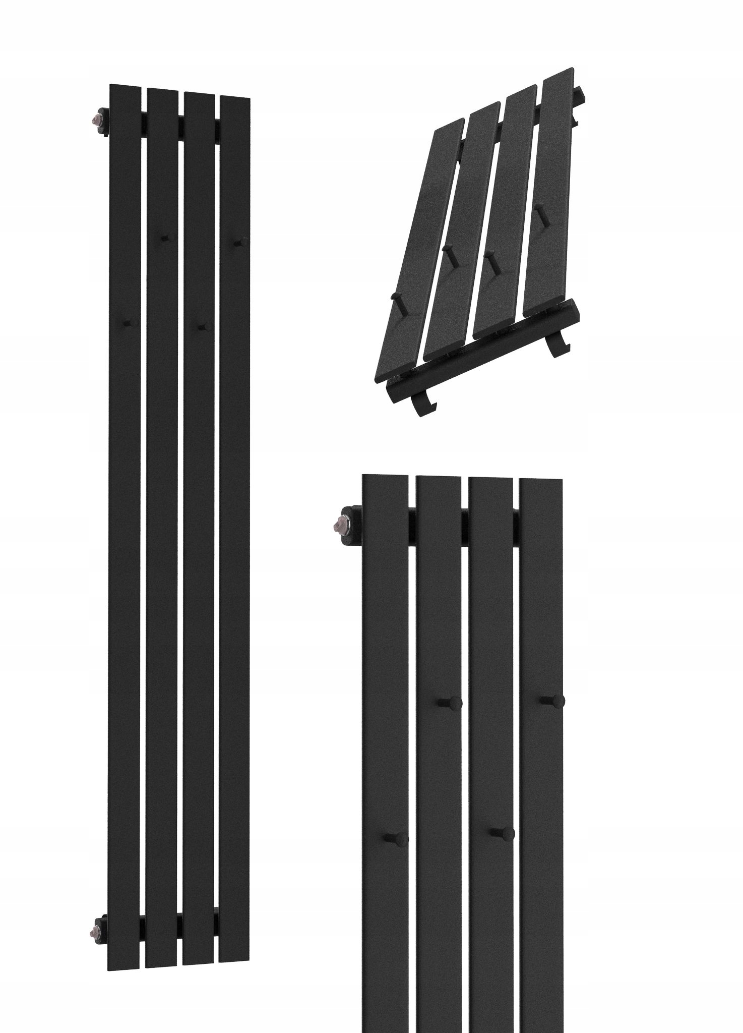 GRZEJNIK DEKORACYJNY BELLOHOOK 180x30 CZARNY STRUKTURA