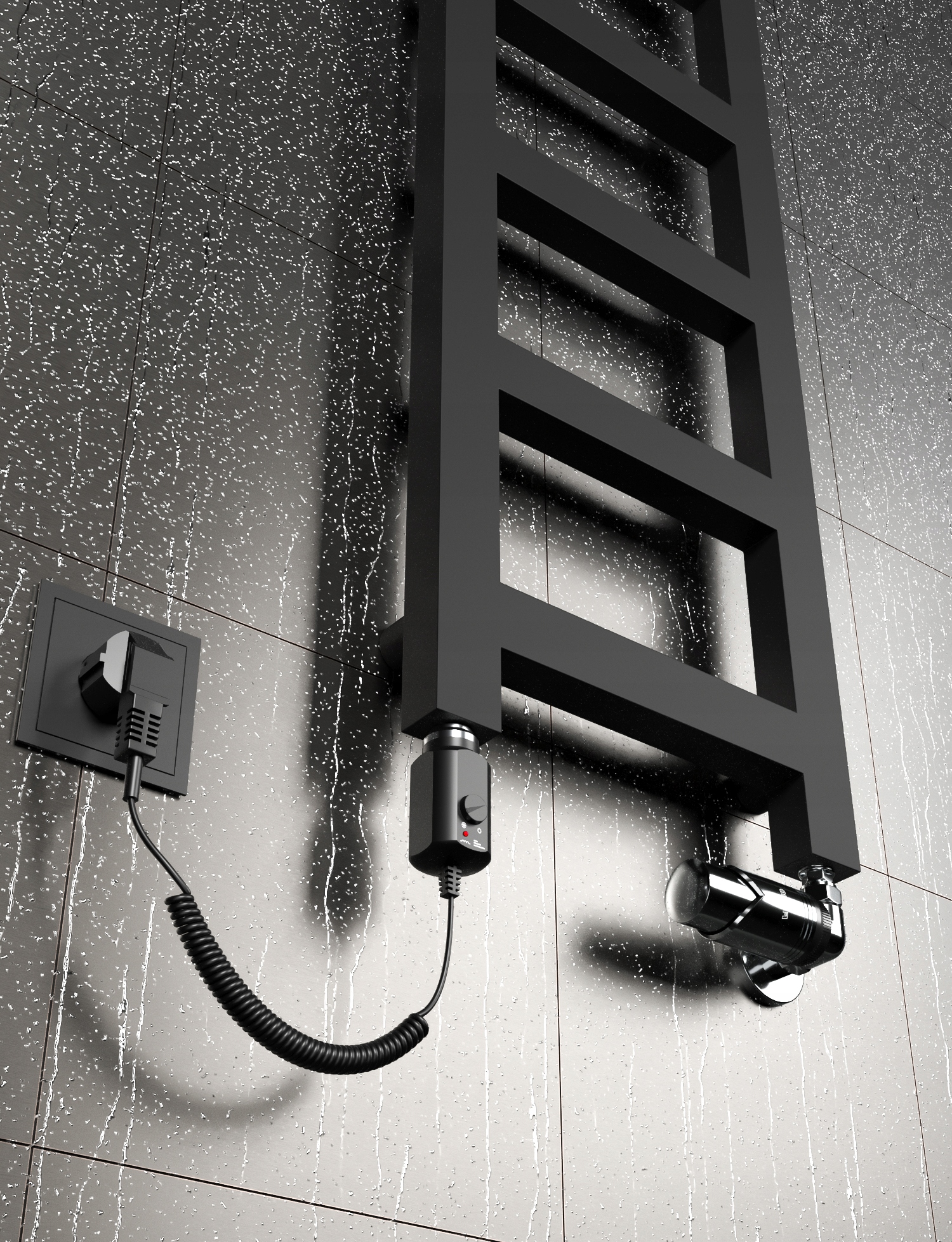 Grzejnik elektryczny LUCY 770x250 CZARNY MAT