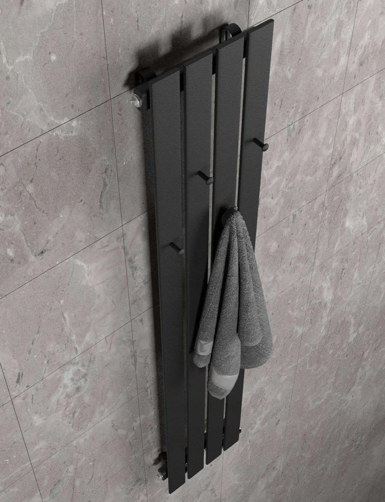 GRZEJNIK DEKORACYJNY BELLOHOOK 180x30 CZARNY STRUKTURA