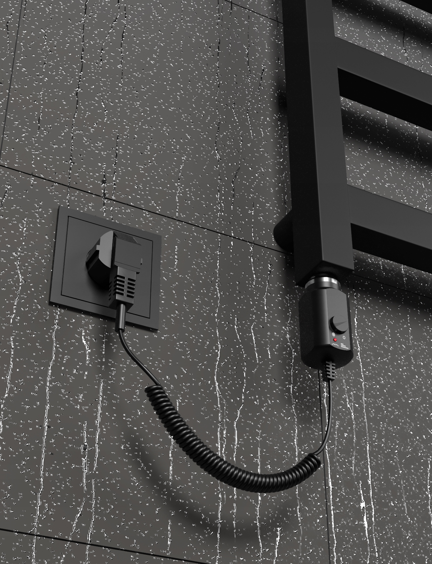 Grzejnik elektryczny BOX 1210x500 CZARNY MAT