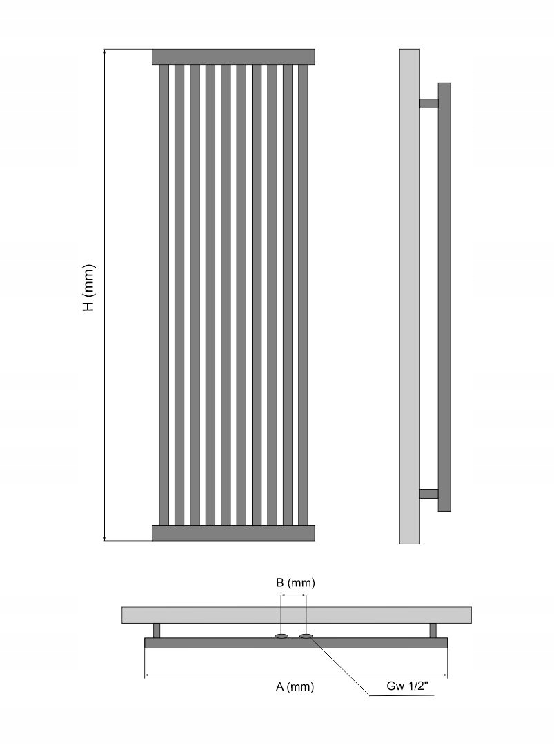 Grzejnik dekoracyjny RADIATOR 100x46 NIEBIESKI