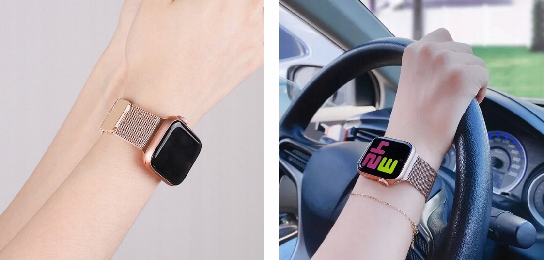 PASEK MAGNETYCZNY DO APPLE WATCH 1 2 3 3 4 5 6 7 8 9 SE 42/44/45/49mm SZKŁO