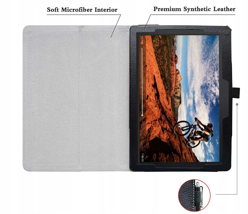 ETUI SKÓRZANE DO LENOVO TAB M10 PLUS 10.6 3 GEN TB128XU TB125FU + RYSIK