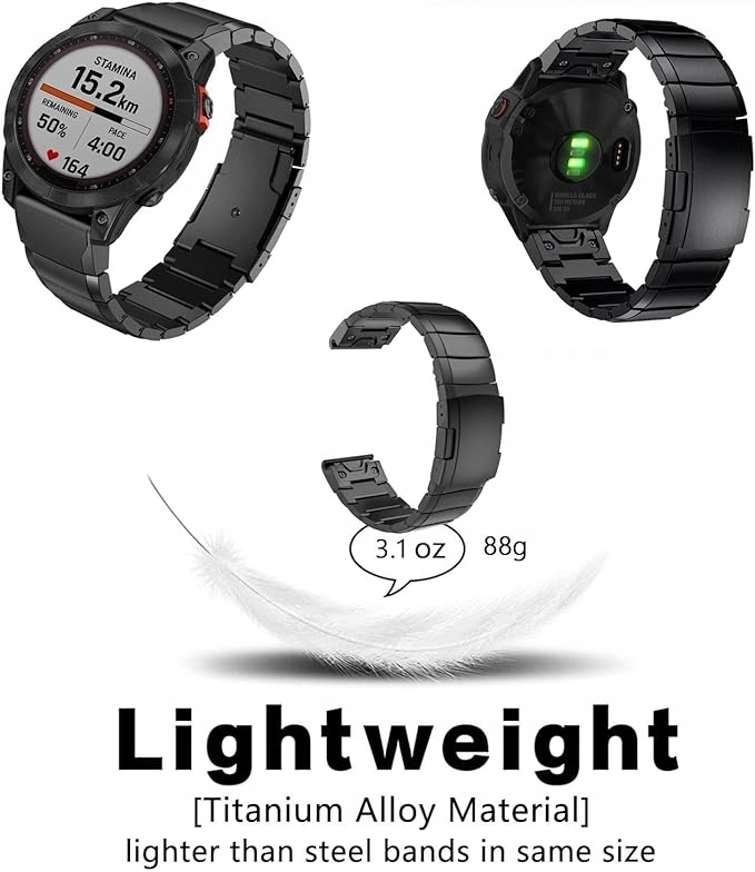 PASEK TYTANOWY DO GARMIN FENIX SOLAR 5X PLUS 6X PRO 7X SAPPHIRE Mk2 TACTIX