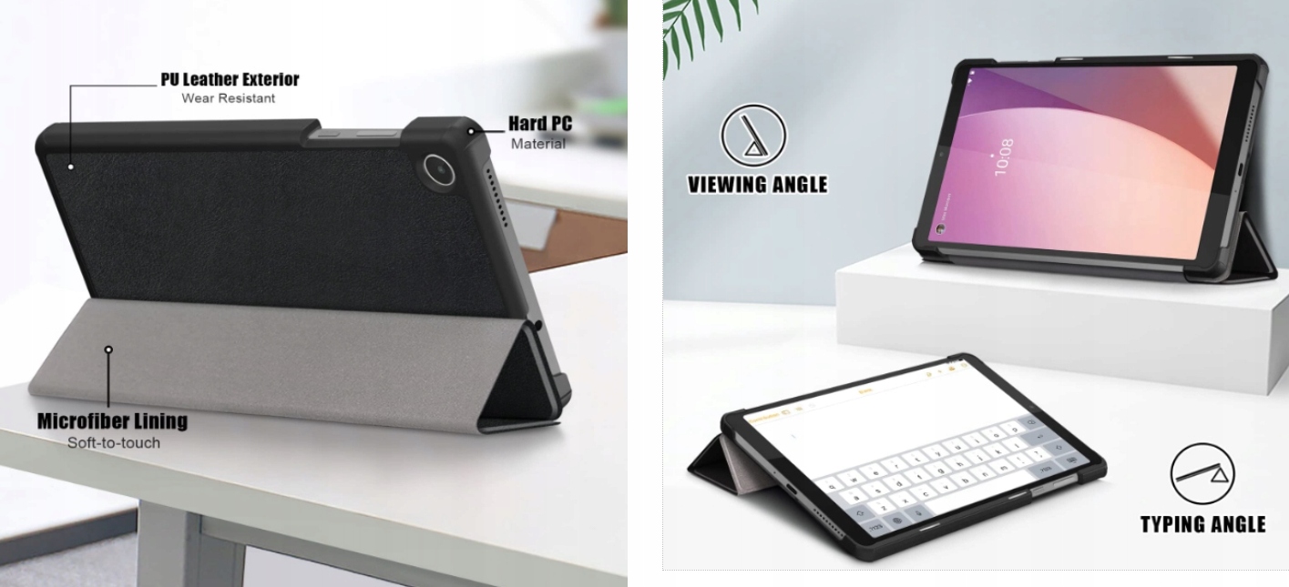 ETUI LENOVO TAB M8 8" 3GEN. TB-8506X 8506F 8505XS + SZKŁO HARTOWANE + RYSIK