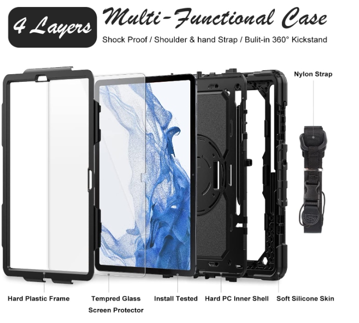 ETUI DO SAMSUNG GALAXY TAB S7+ S7 FE / S8+ S8 PLUS 12.4 + SZKŁO HARTOWANE