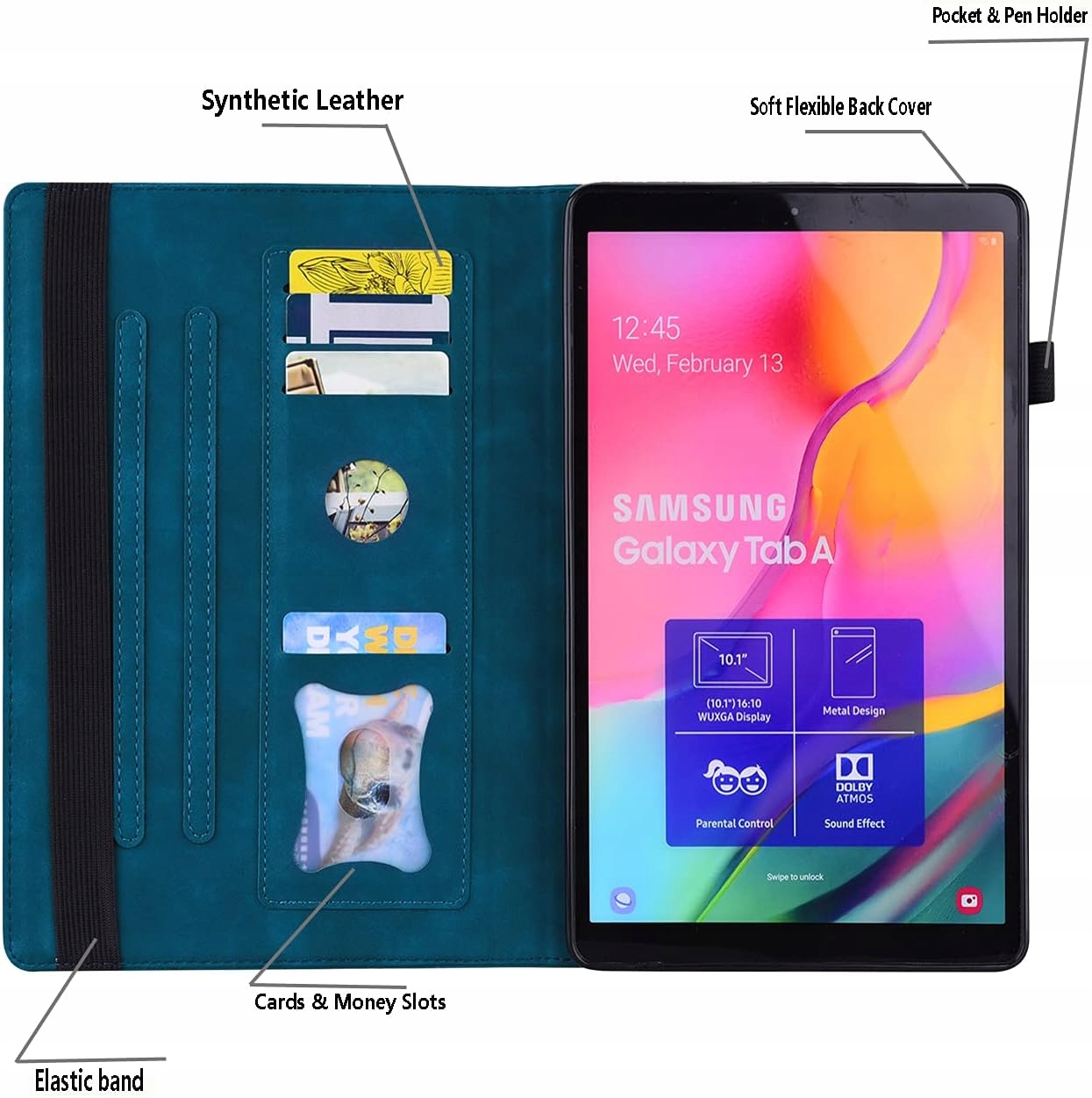 ETUI CARD SKÓRZANE DO LENOVO TAB M9 9" TB310XU TB310FU 2023r + RYSIK