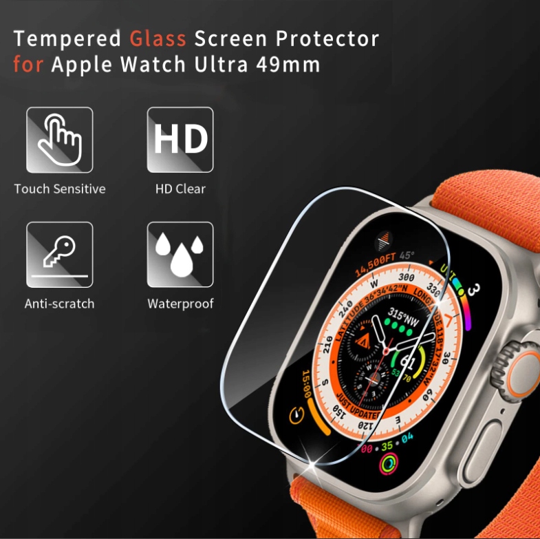 2x SZKŁO HARTOWANE 9H DO APPLE WATCH ULTRA 49MM