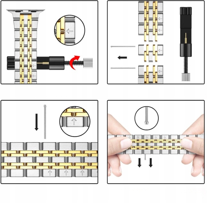 BRANSOLETA PASEK DO APPLE WATCH 1 2 3 4 5 6 7 8 9 SE 38mm/40mm/41mm + SZKŁO