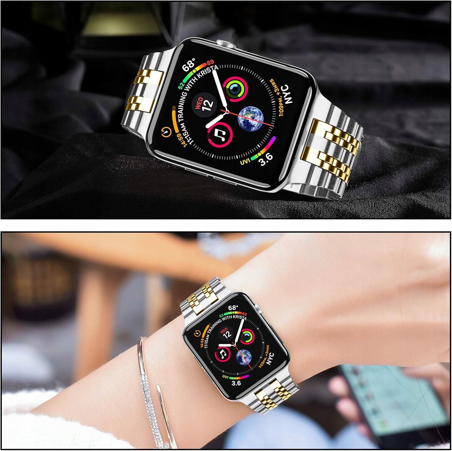 BRANSOLETA PASEK DO APPLE WATCH 1 2 3 4 5 6 7 8 9 SE 38mm/40mm/41mm + SZKŁO