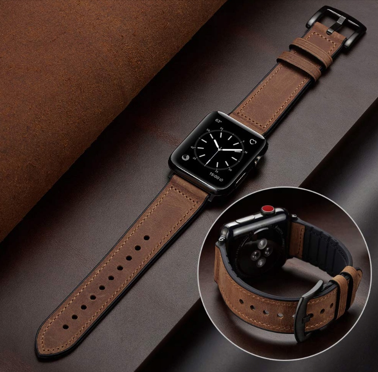 PASEK SKÓRZANY APPLE WATCH 1 2 3 4 5 6 7 8 9 SE 42/44/45/49MM ULTRA 1 2