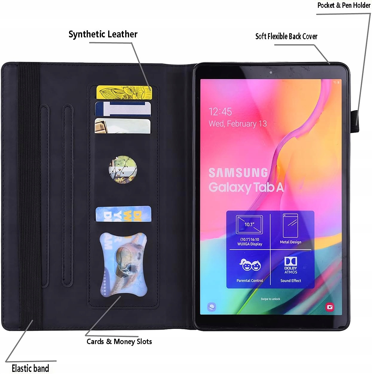 ETUI CARD SKÓRZANE DO LENOVO TAB M9 9" TB310XU TB310FU 2023 + RYSIK