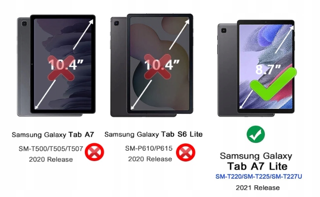 ETUI SAMSUNG GALAXY A7 LITE 8.7 T220 T225 + SZKŁO