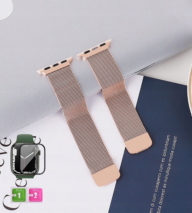 PASEK MAGNETYCZNY DO APPLE WATCH 1 2 3 3 4 5 6 7 8 9 SE 42/44/45/49mm SZKŁO