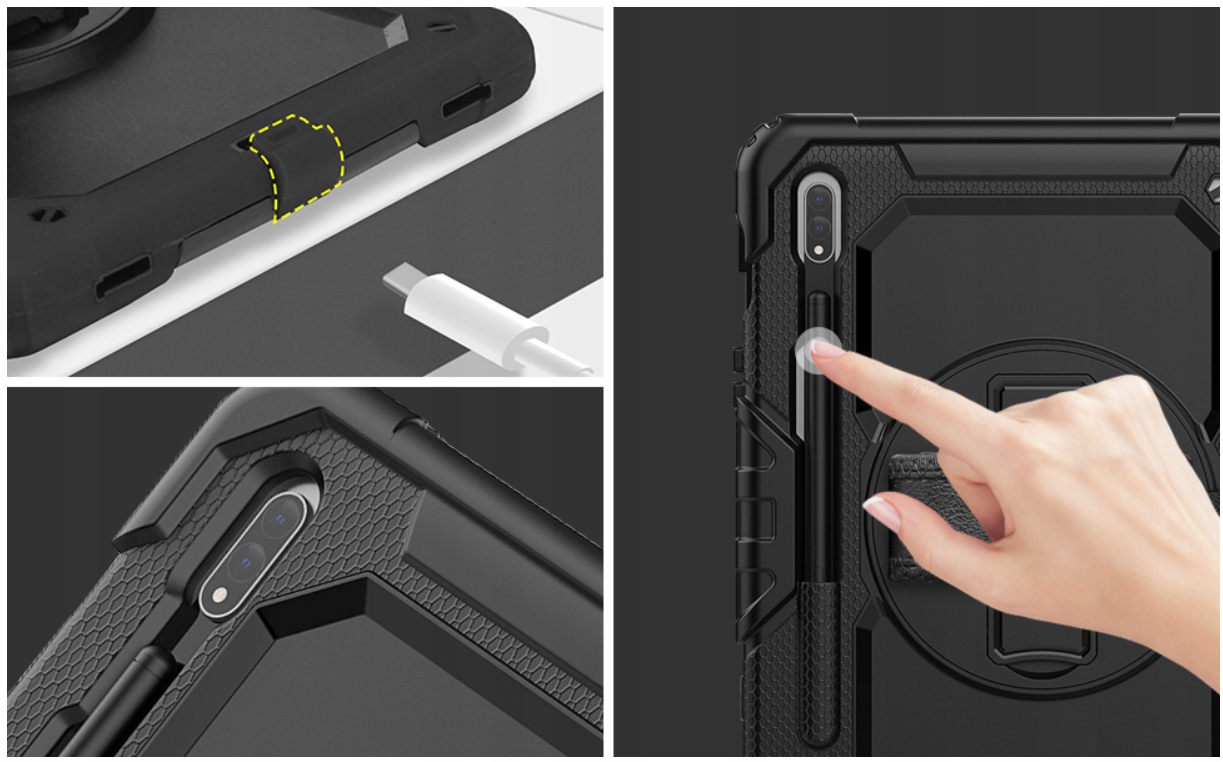 ETUI PANCERNE DO SAMSUNG GALAXY TAB S7 S8 S9 FE + SZKŁO HARTOWANE + RYSIK