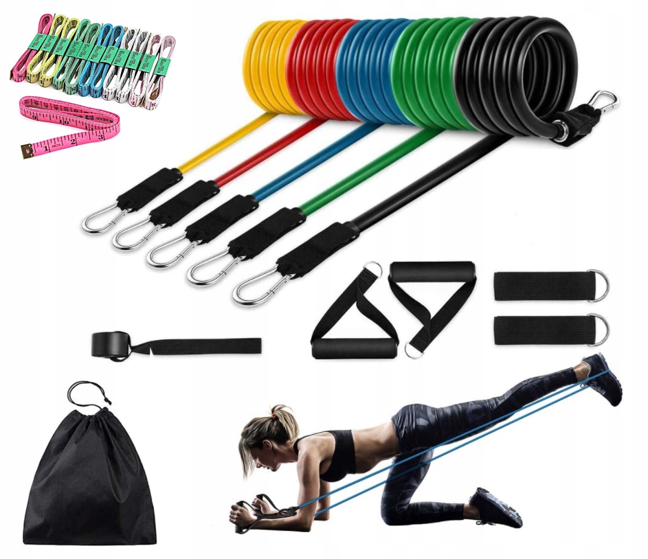 5 GUM OPOROWYCH DO ĆWICZEŃ SIŁOWYCH + CENTYMETR