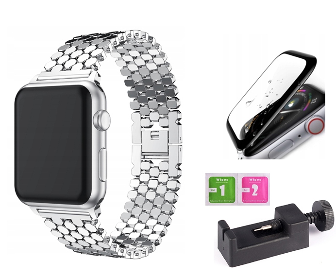 BRANSOLETKA PASEK DO APPLE WATCH 42/44/45/SE SZKŁO