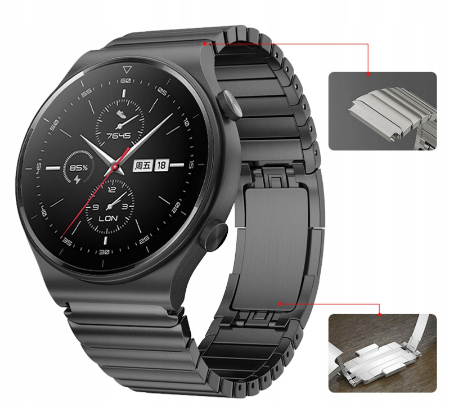 PASEK TITANIUM HUAWEI WATCH GT GT2 GT2Pro GT3 Pro