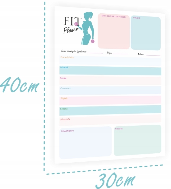 Fitness Planer Kalendarz Treningowy NaklejkiOzdobne