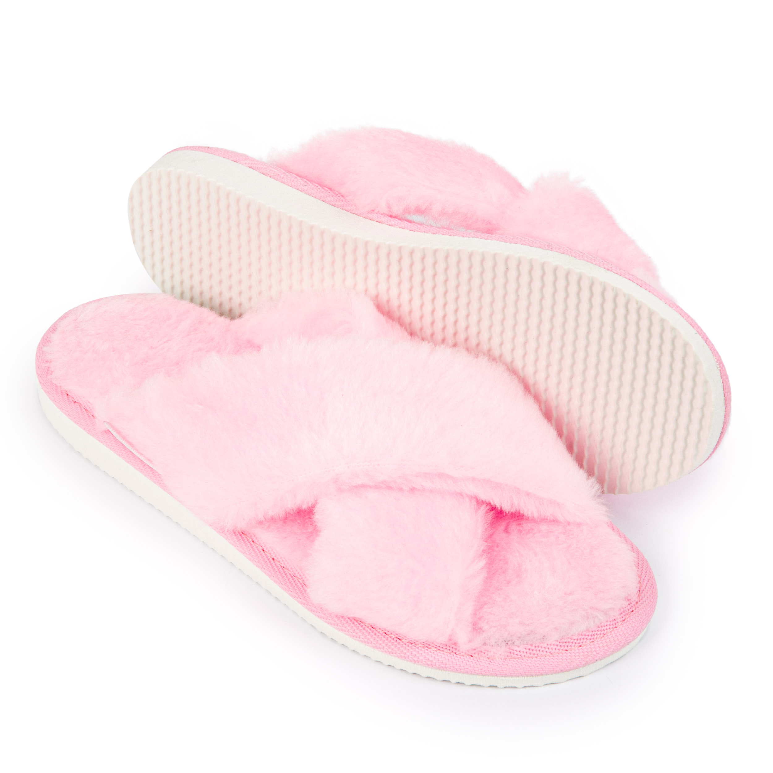 Kapcie damskie ciepłe puchate różowe pantofle domowe z futerkiem 39