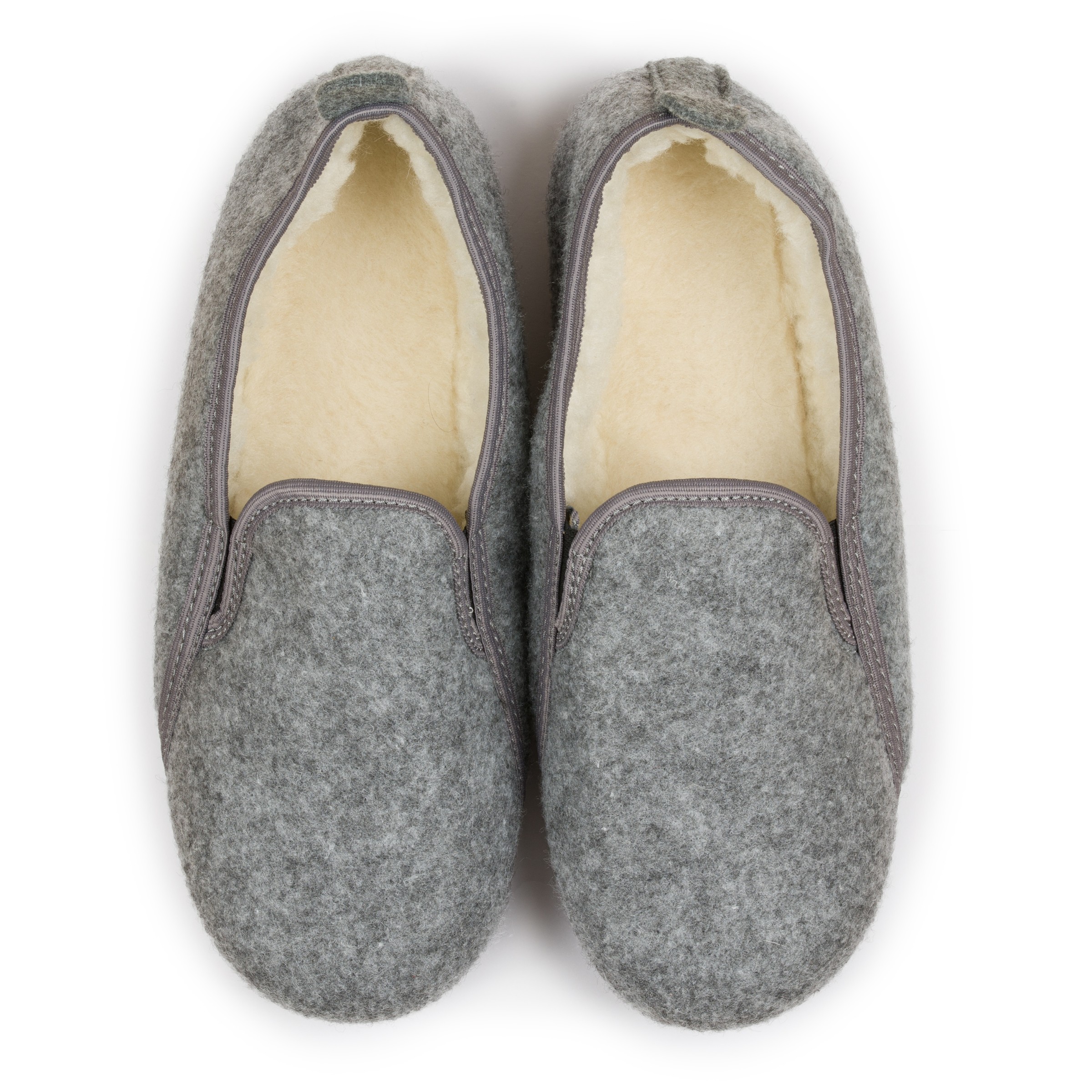 Bambosze męskie filcowe ocieplane kożuszek wełna 44