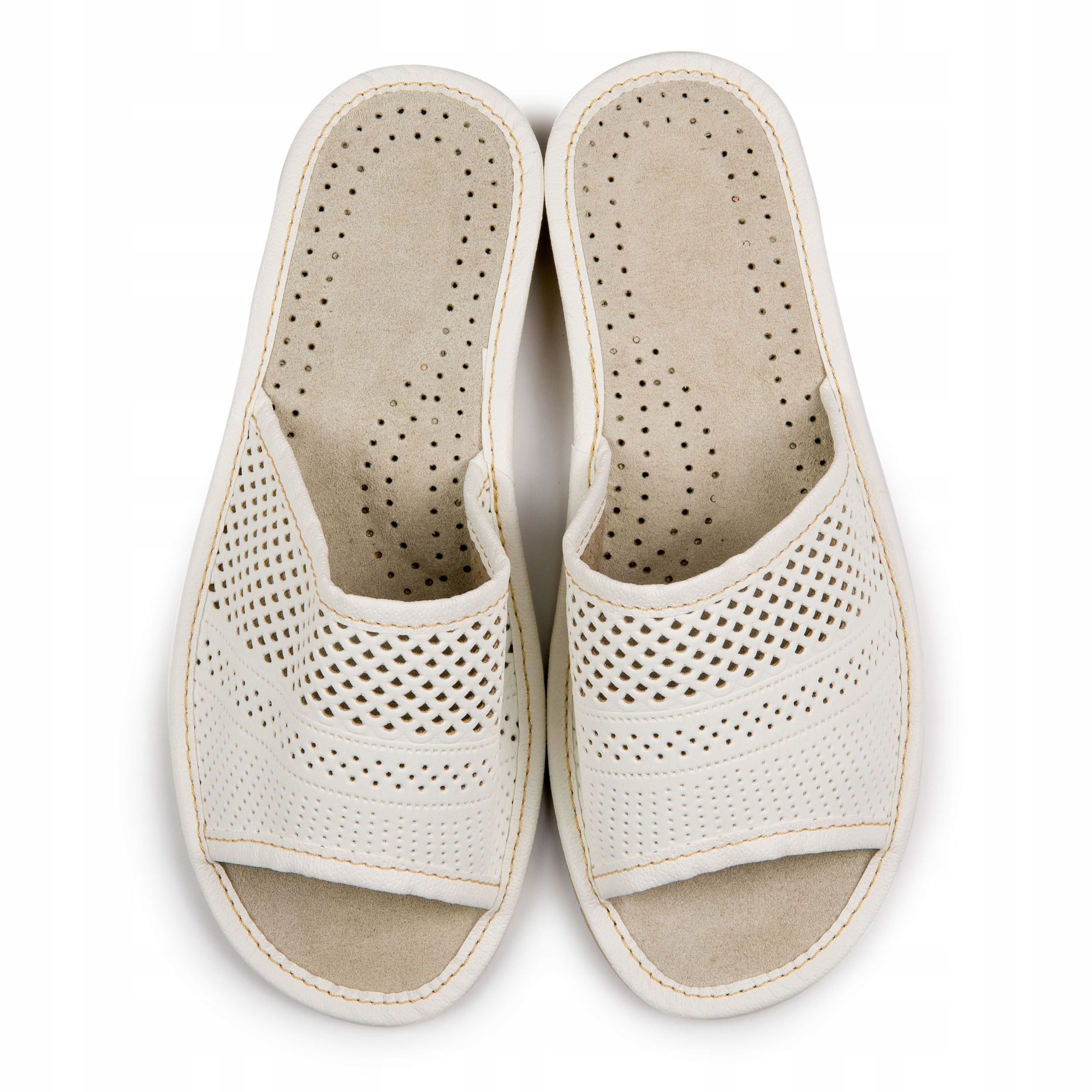 DAMSKIE KAPCIE Skórzane Pantofle Skóra Ciapy