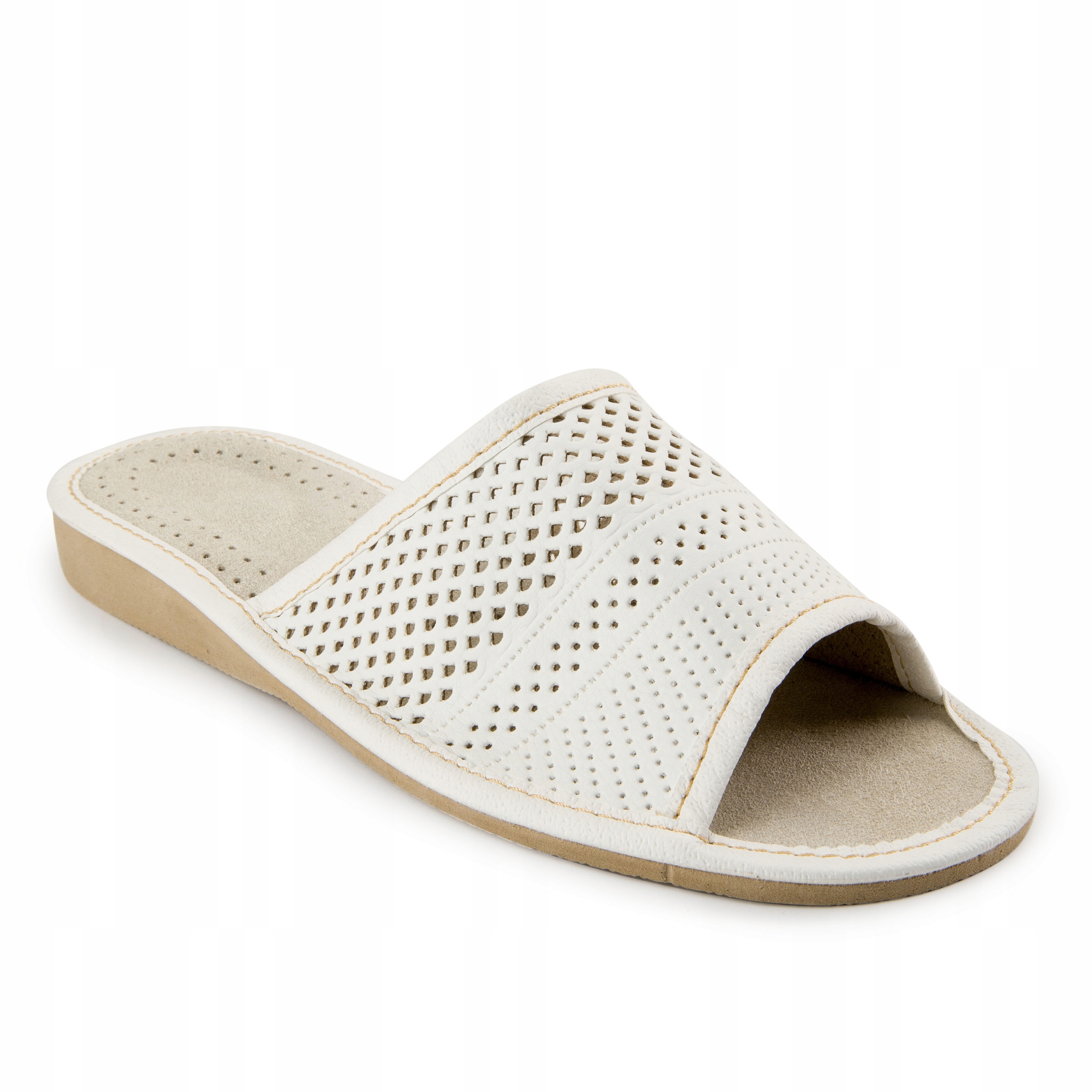 DAMSKIE KAPCIE Skórzane Pantofle Skóra Ciapy