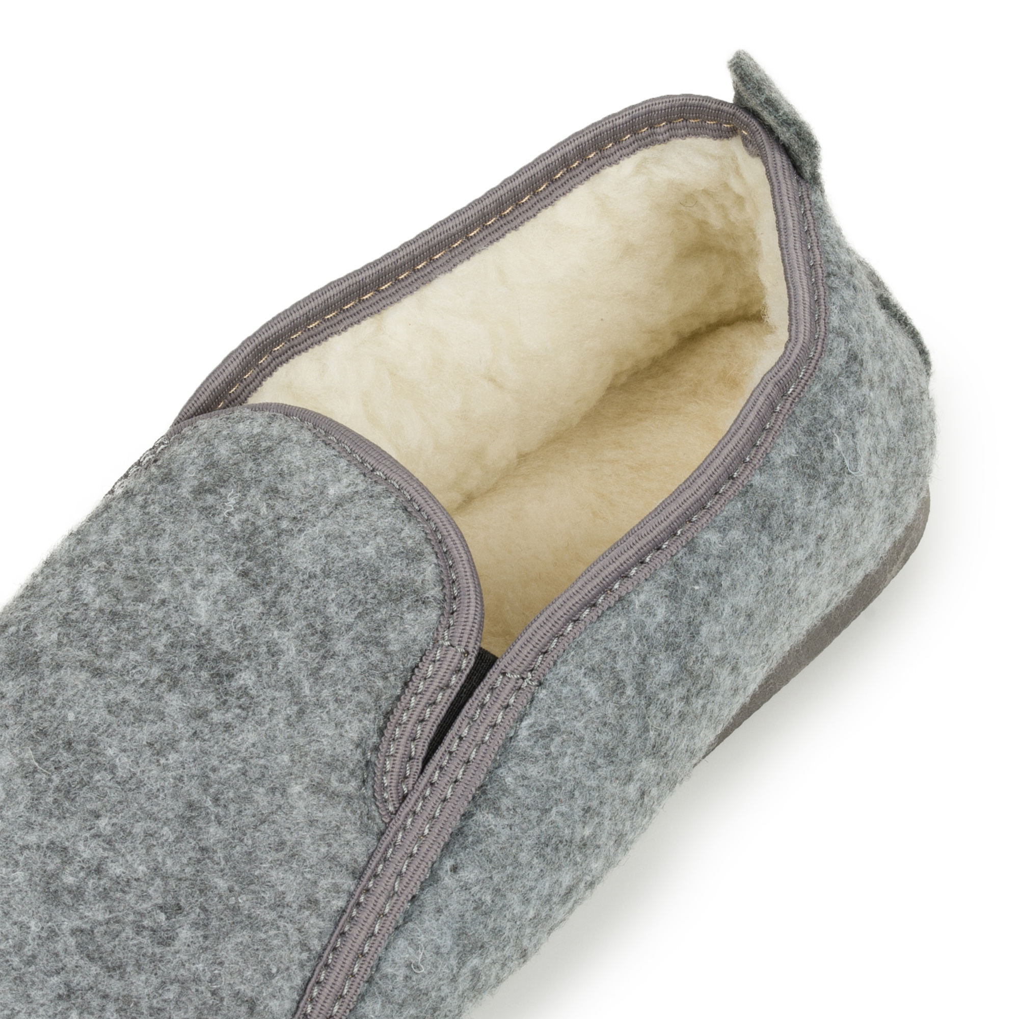 Bambosze męskie filcowe ocieplane kożuszek wełna 44