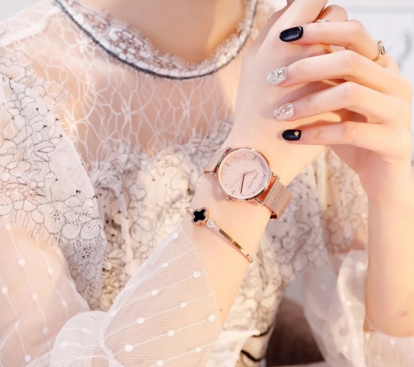 Zegarek damski rose gold na bransolecie mesh HANNAH MARTIN MS36 elegancki piękny pudełko 16 Zegarek damski rose gold na bransolecie mesh HANNAH MARTIN MS36 elegancki piękny pudełko 16
