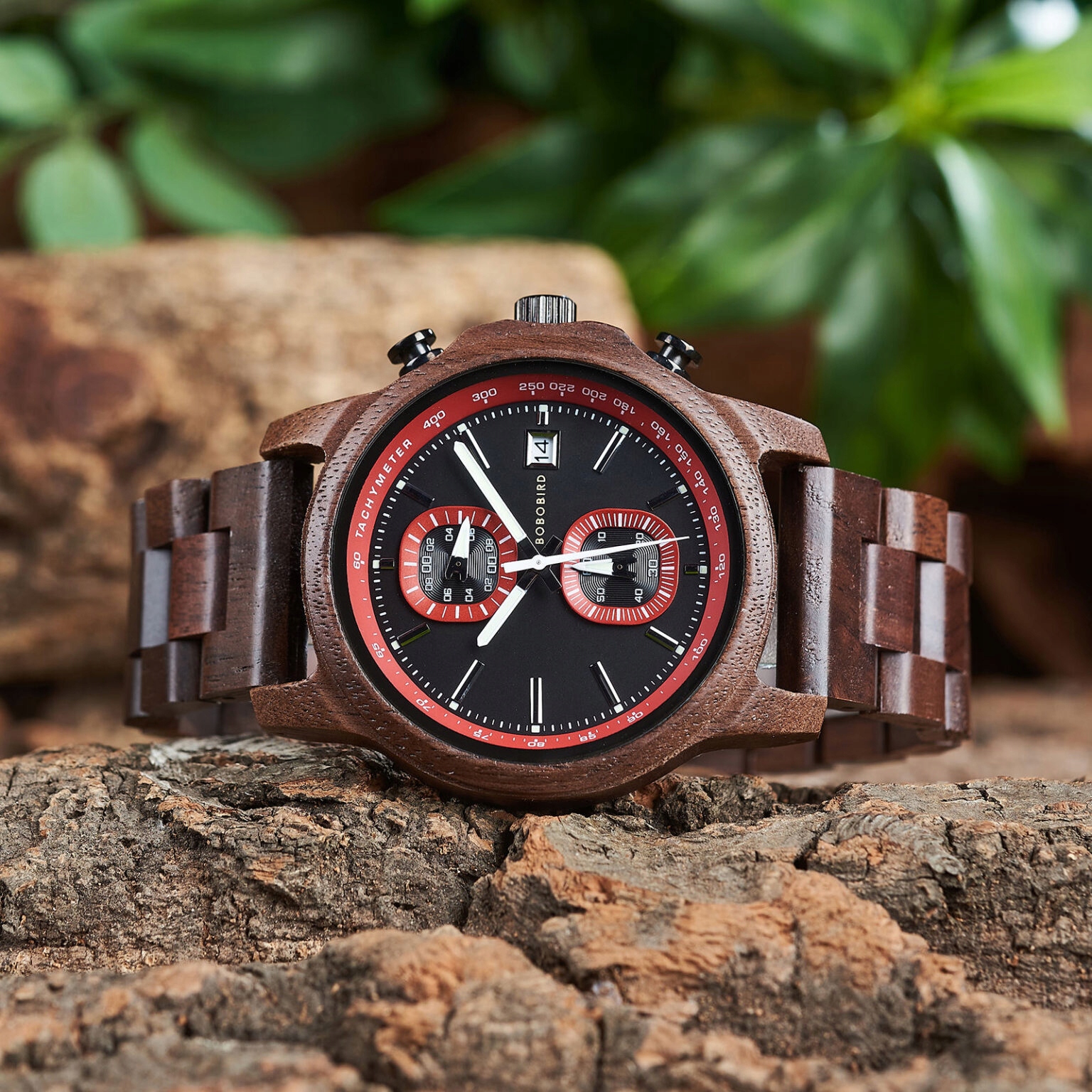 DREWNIANY ZEGAREK MĘSKI BOBO BIRD T159-2 ELEGANCKI BRANSOLETA CHRONOGRAF 7