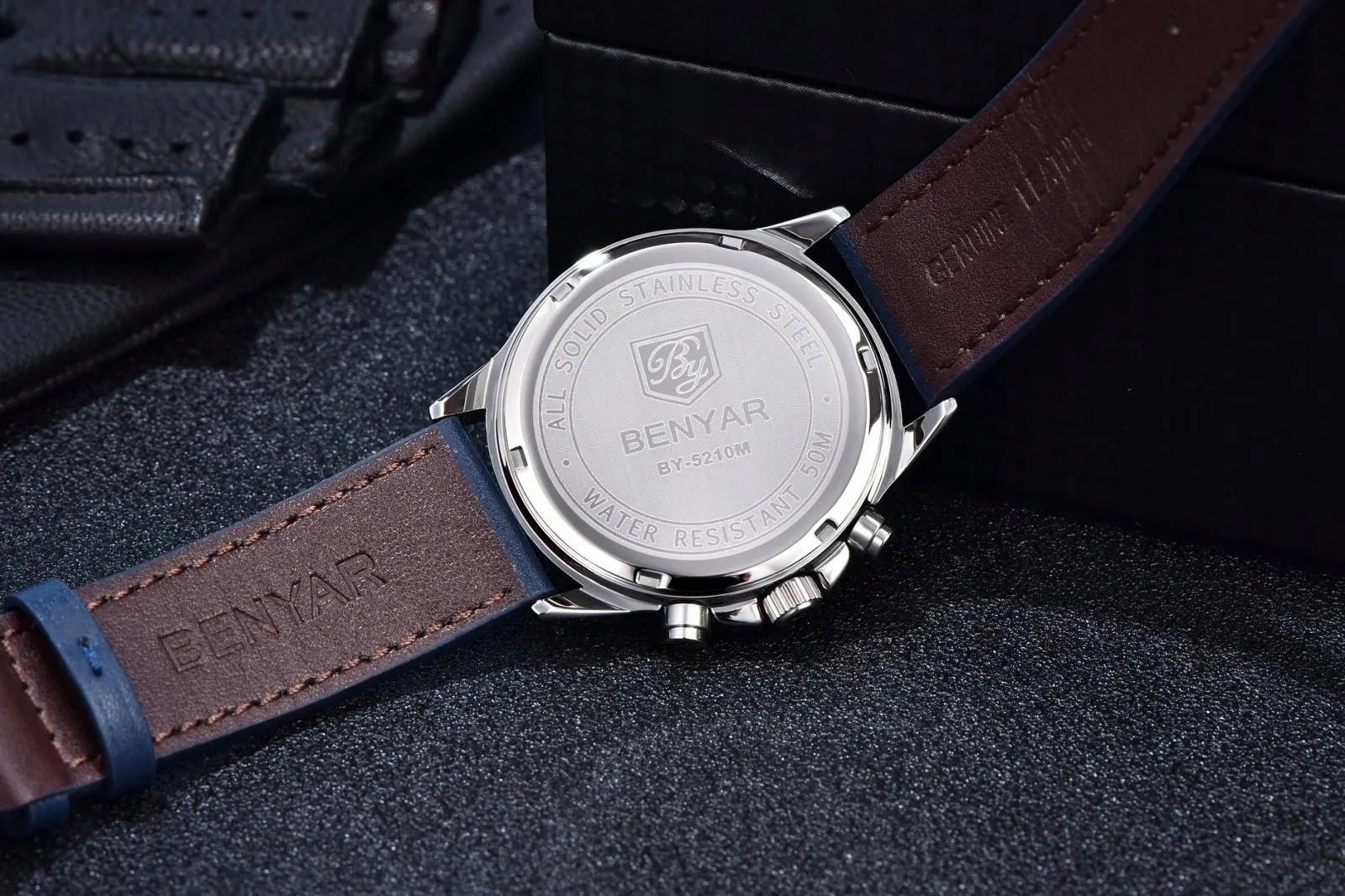 CZARNY ZEGAREK MĘSKI BENYAR NA SKÓRZANYM PASKU ELEGANCKI CHRONOGRAF PUDEŁKO 11 CZARNY ZEGAREK MĘSKI BENYAR NA SKÓRZANYM PASKU ELEGANCKI CHRONOGRAF PUDEŁKO 11