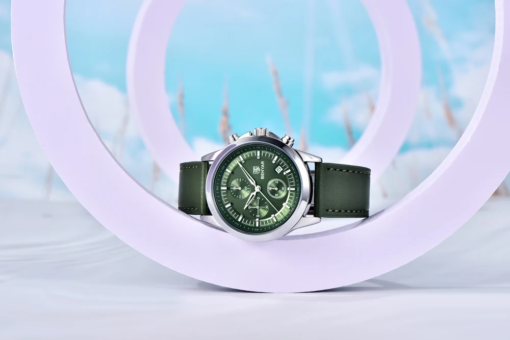 CZARNY ZEGAREK MĘSKI BENYAR NA SKÓRZANYM PASKU ELEGANCKI CHRONOGRAF PUDEŁKO 12 CZARNY ZEGAREK MĘSKI BENYAR NA SKÓRZANYM PASKU ELEGANCKI CHRONOGRAF PUDEŁKO 12