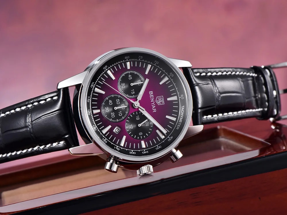 CZARNY ZEGAREK MĘSKI BENYAR NA SKÓRZANYM PASKU DATOWNIK CHRONOGRAF PUDEŁKO 11 CZARNY ZEGAREK MĘSKI BENYAR NA SKÓRZANYM PASKU DATOWNIK CHRONOGRAF PUDEŁKO 11