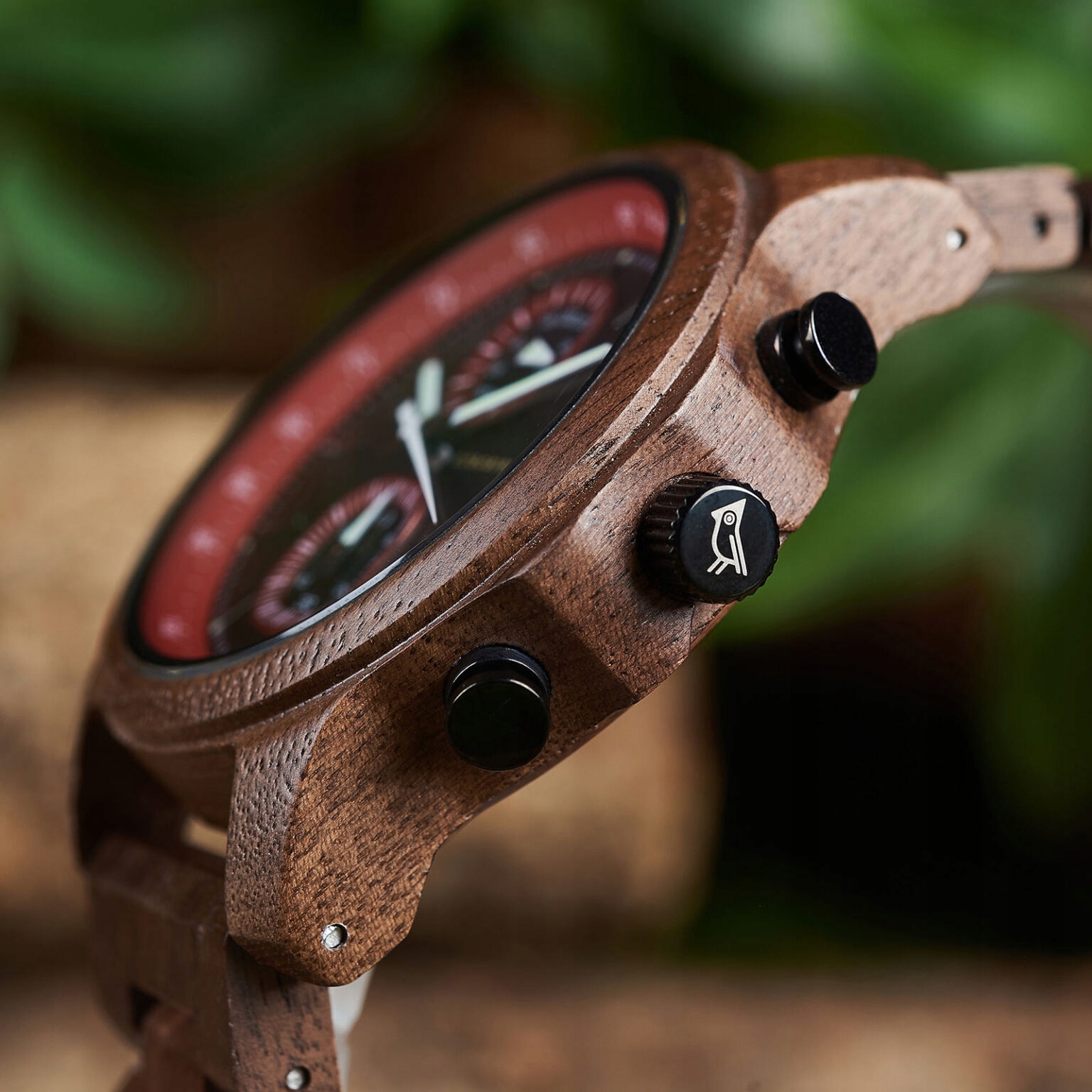 DREWNIANY ZEGAREK MĘSKI BOBO BIRD T159-2 ELEGANCKI BRANSOLETA CHRONOGRAF 8