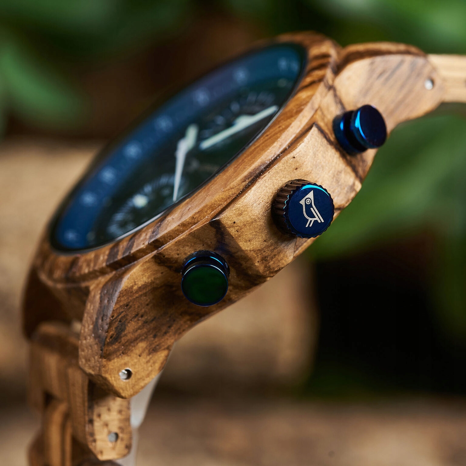 DREWNIANY ZEGAREK MĘSKI BOBO BIRD T159-3 ELEGANCKI BRANSOLETA CHRONOGRAF 9